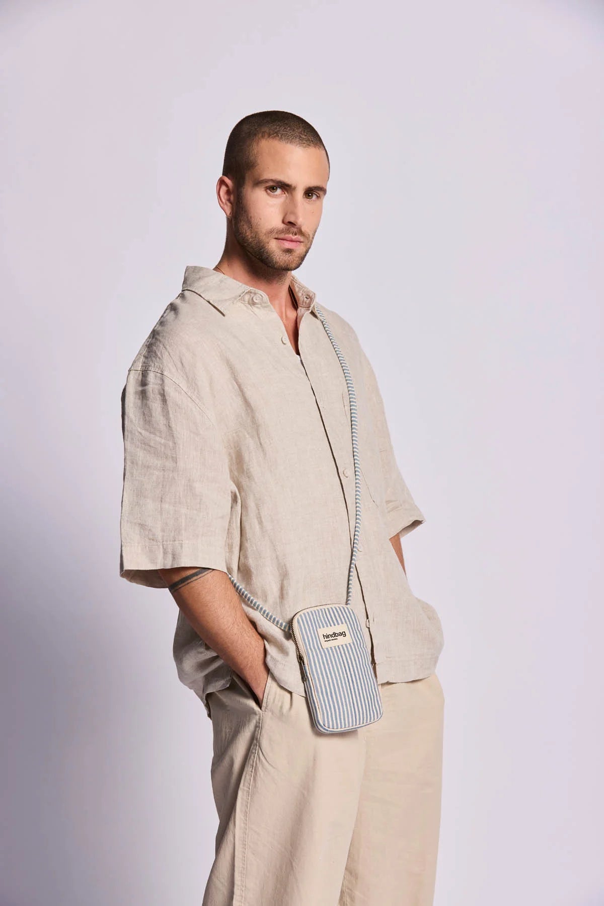 Hindbag Bill Phone Bag - Blue Stripes