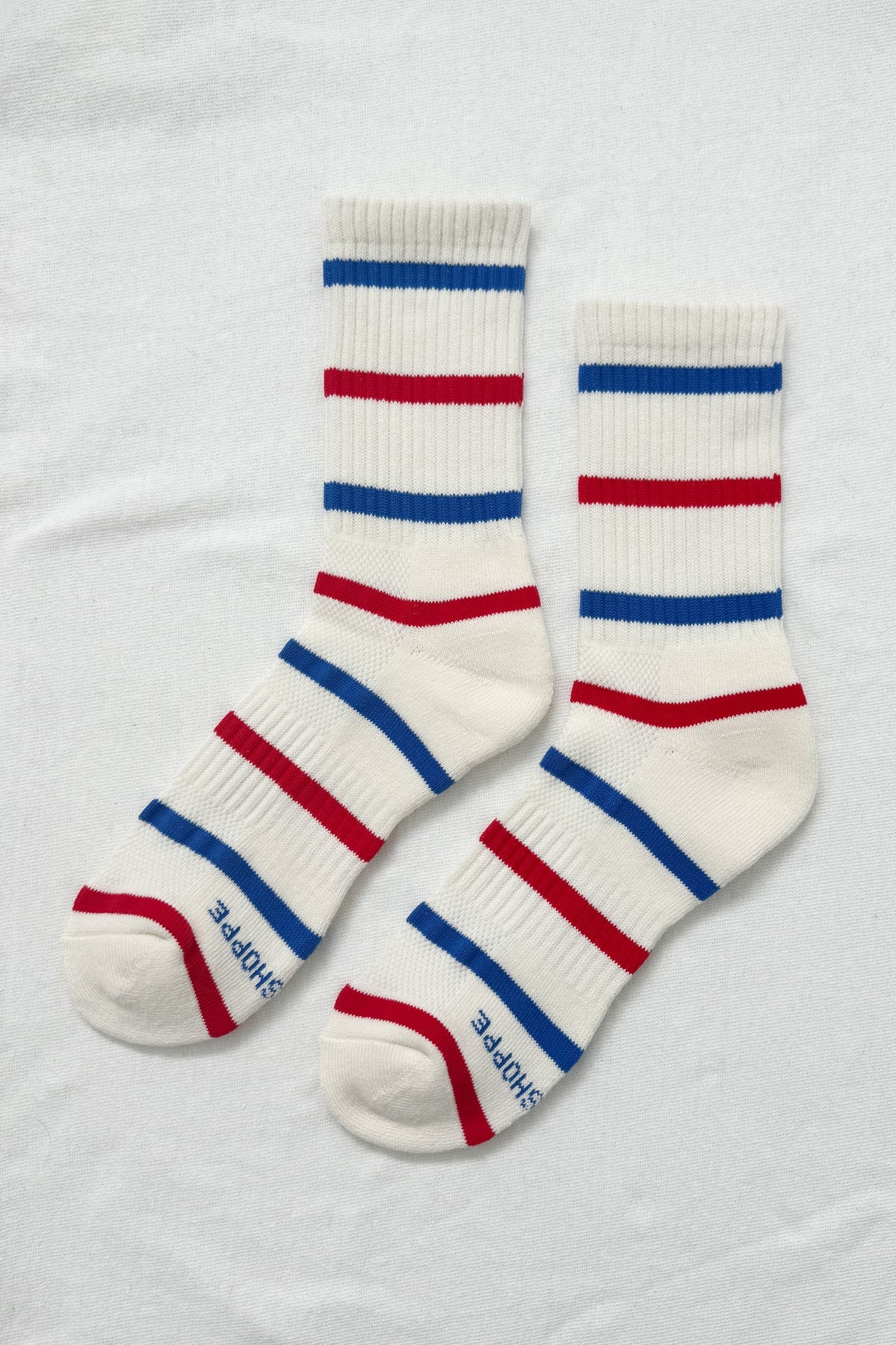 Le Bon Shoppe Striped Boyfriend Socks - Red & Blue Stripe