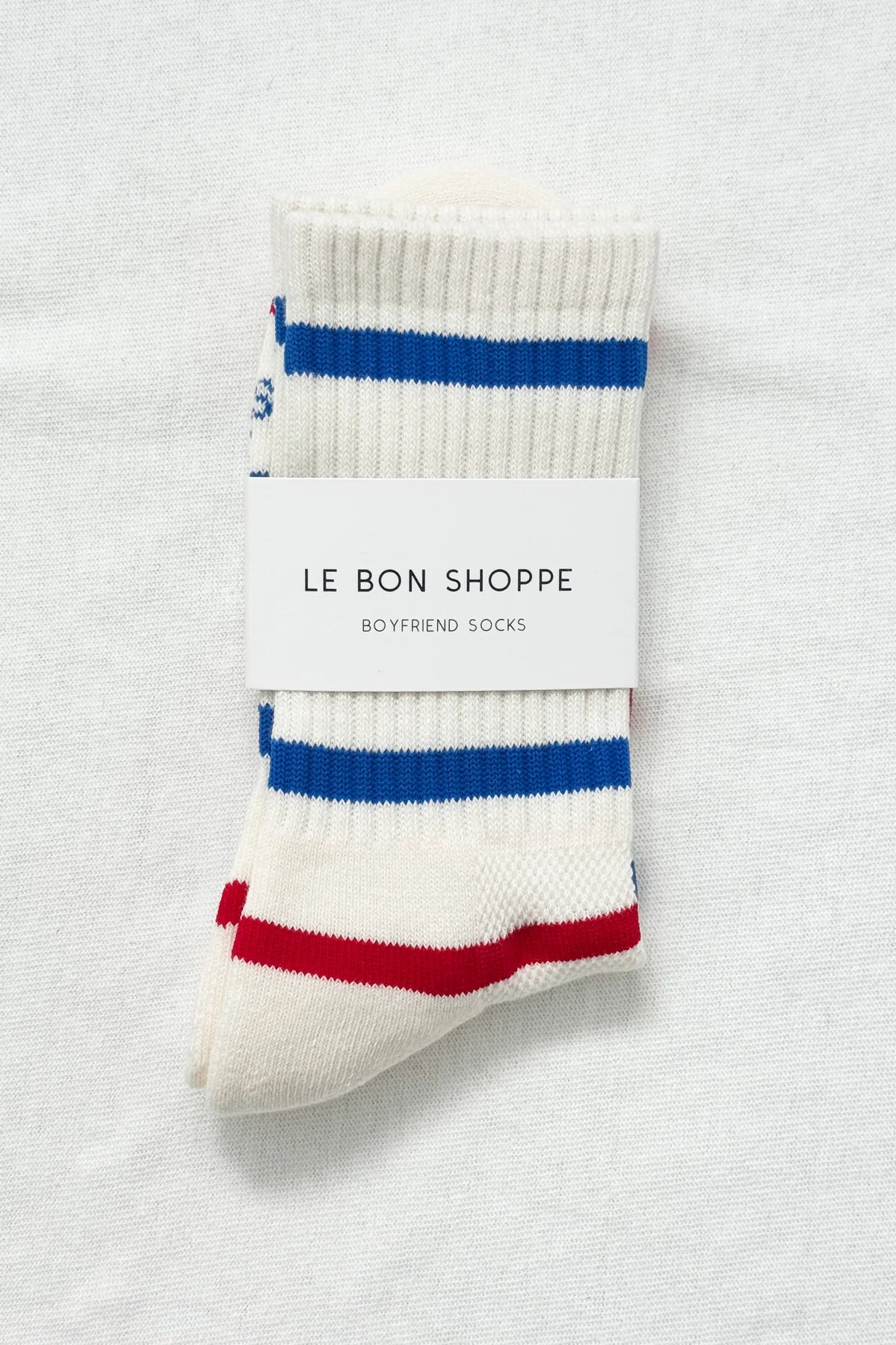 Le Bon Shoppe Striped Boyfriend Socks - Red & Blue Stripe