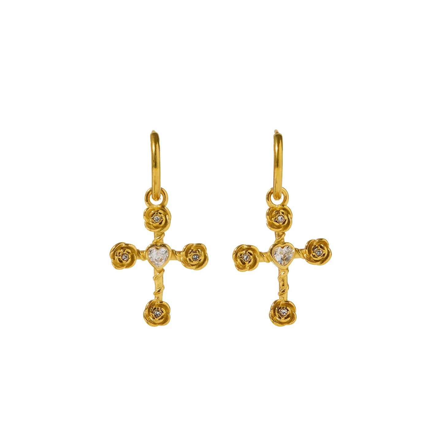 Recreation Jewels Rosie's Cross Huggies on a white background 