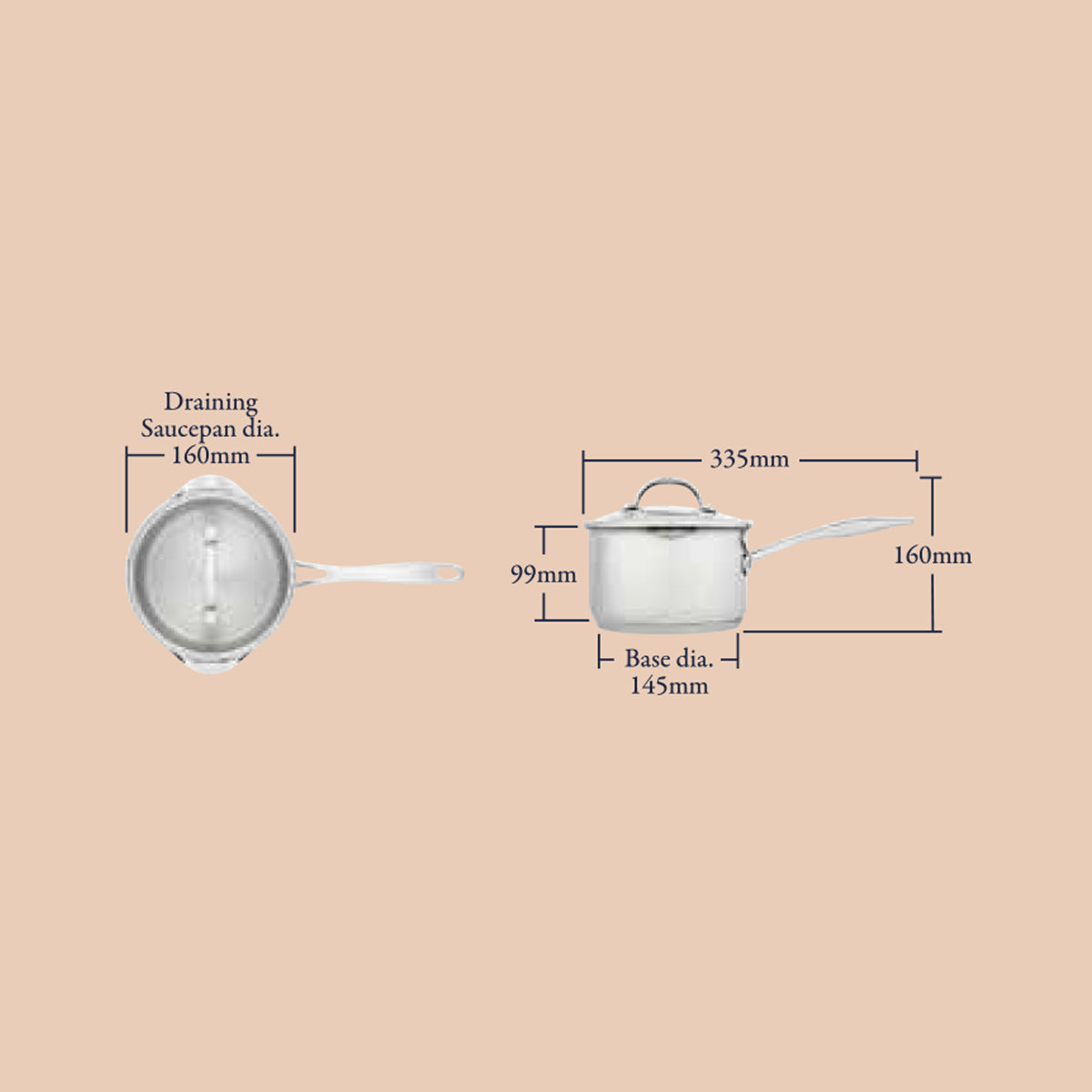 Stellar Profile 16cm Draining Saucepan, 1.6L