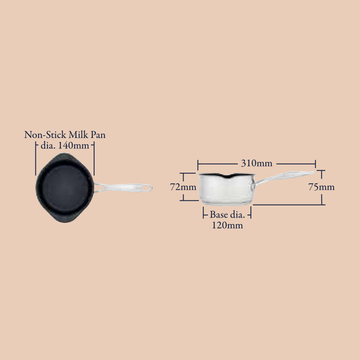 Stellar Profile 14cm Milk Pan, 0.8L, Non-Stick