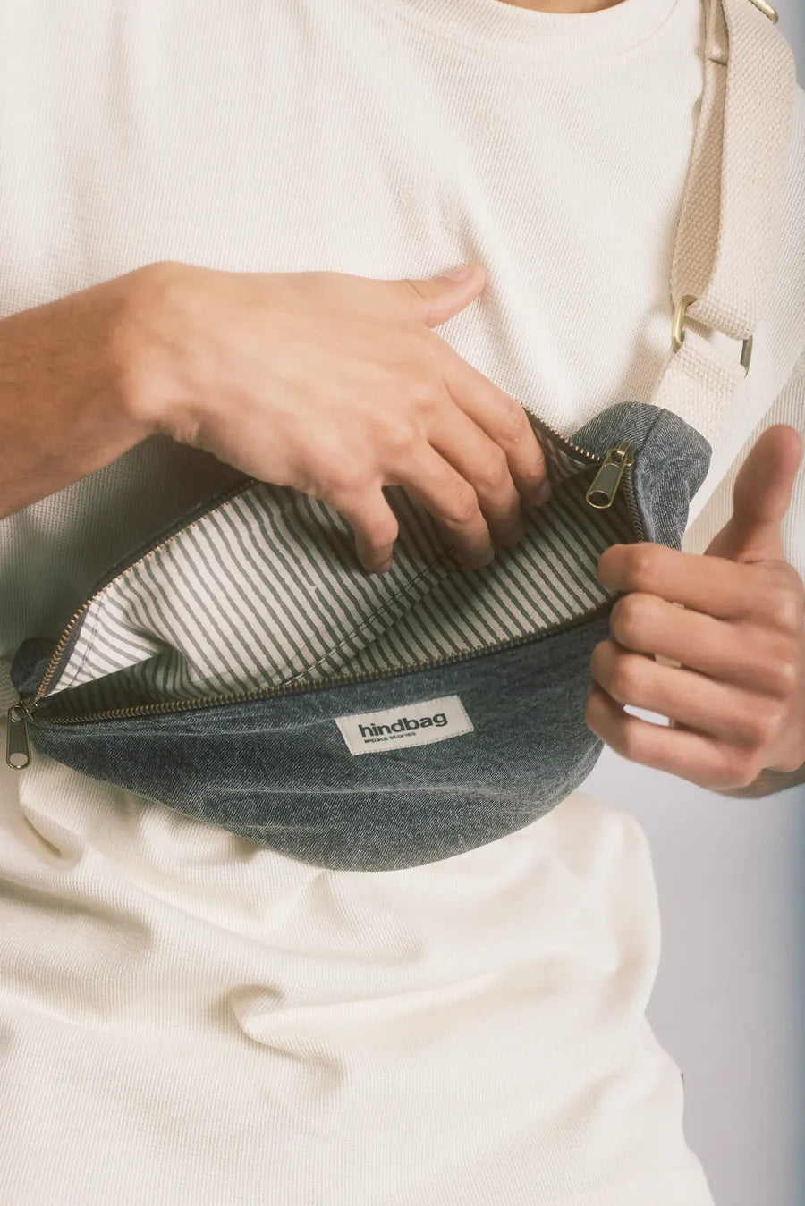 Hindbag Olivia Fanny Pack - Grey Denim