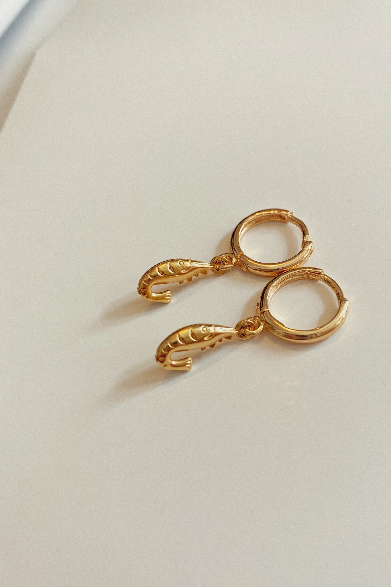 Bloma Gold Prawn Hoop earrings 