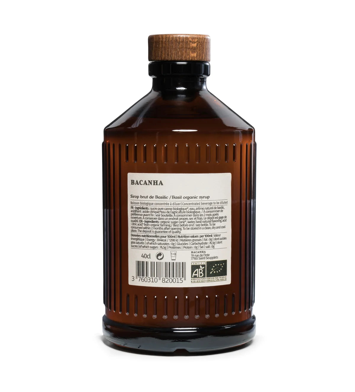 Bacanha Raw Basil Organic Syrup