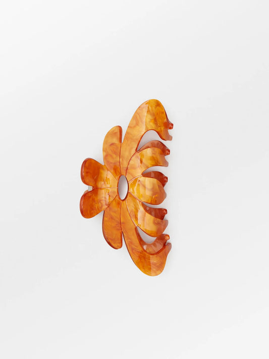 Springa Magnolia Hair Claw in Persimmon Orange 