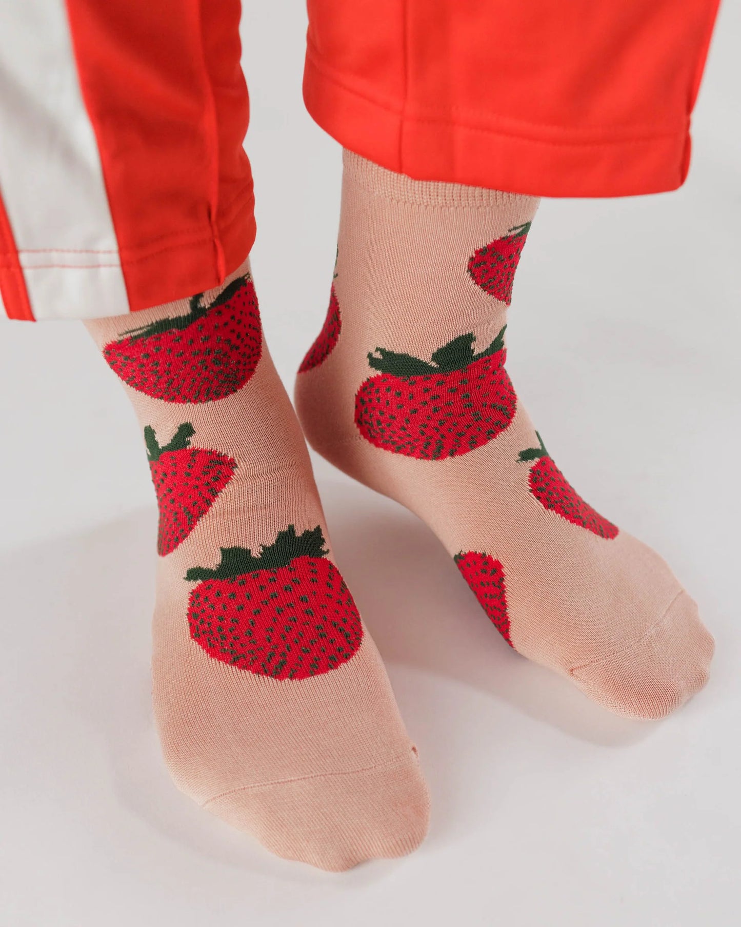 BAGGU Adult Crew Sock - Strawberry
