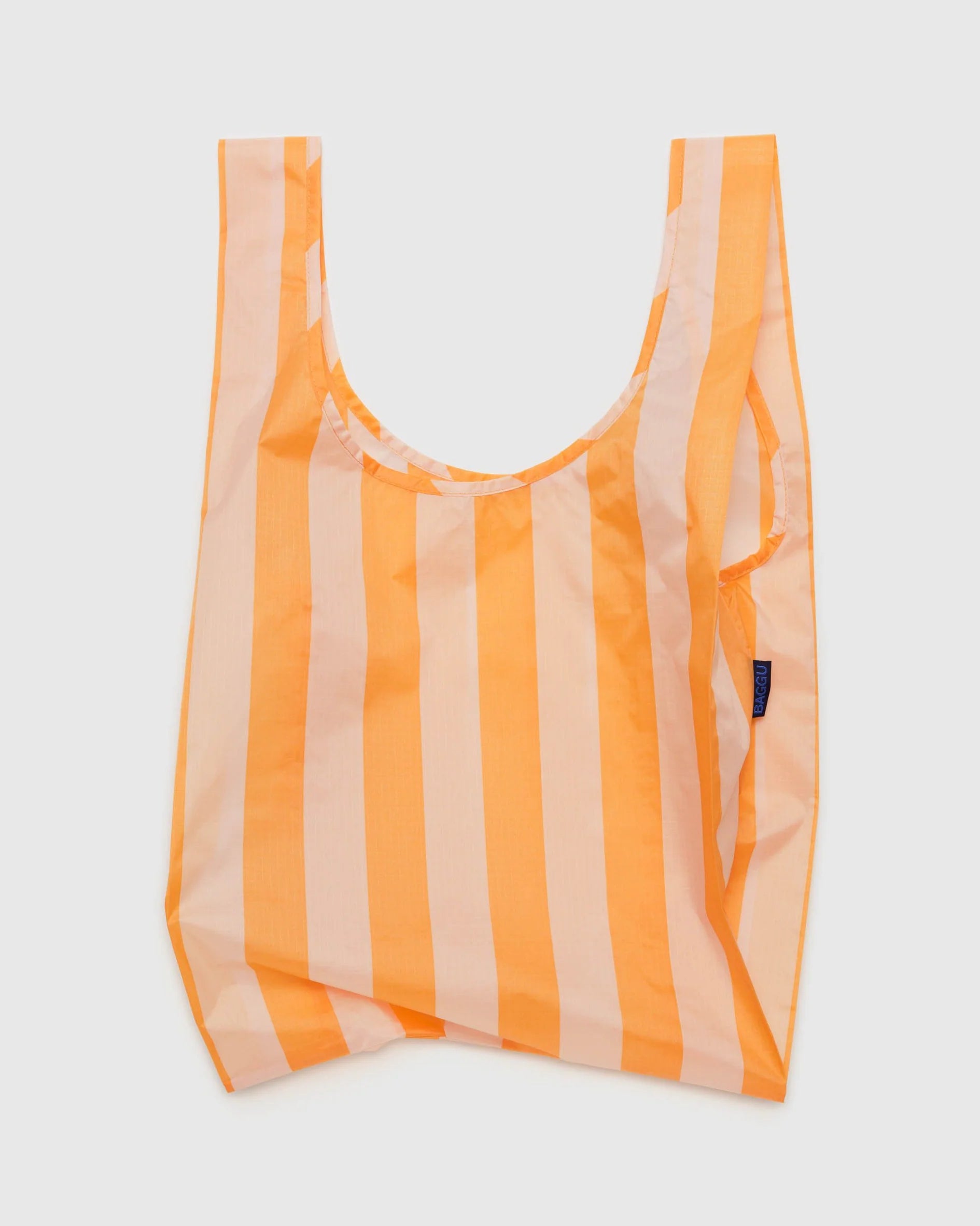 BAGGU Standard Reusable Bag in Tangerine Wide Stripe 