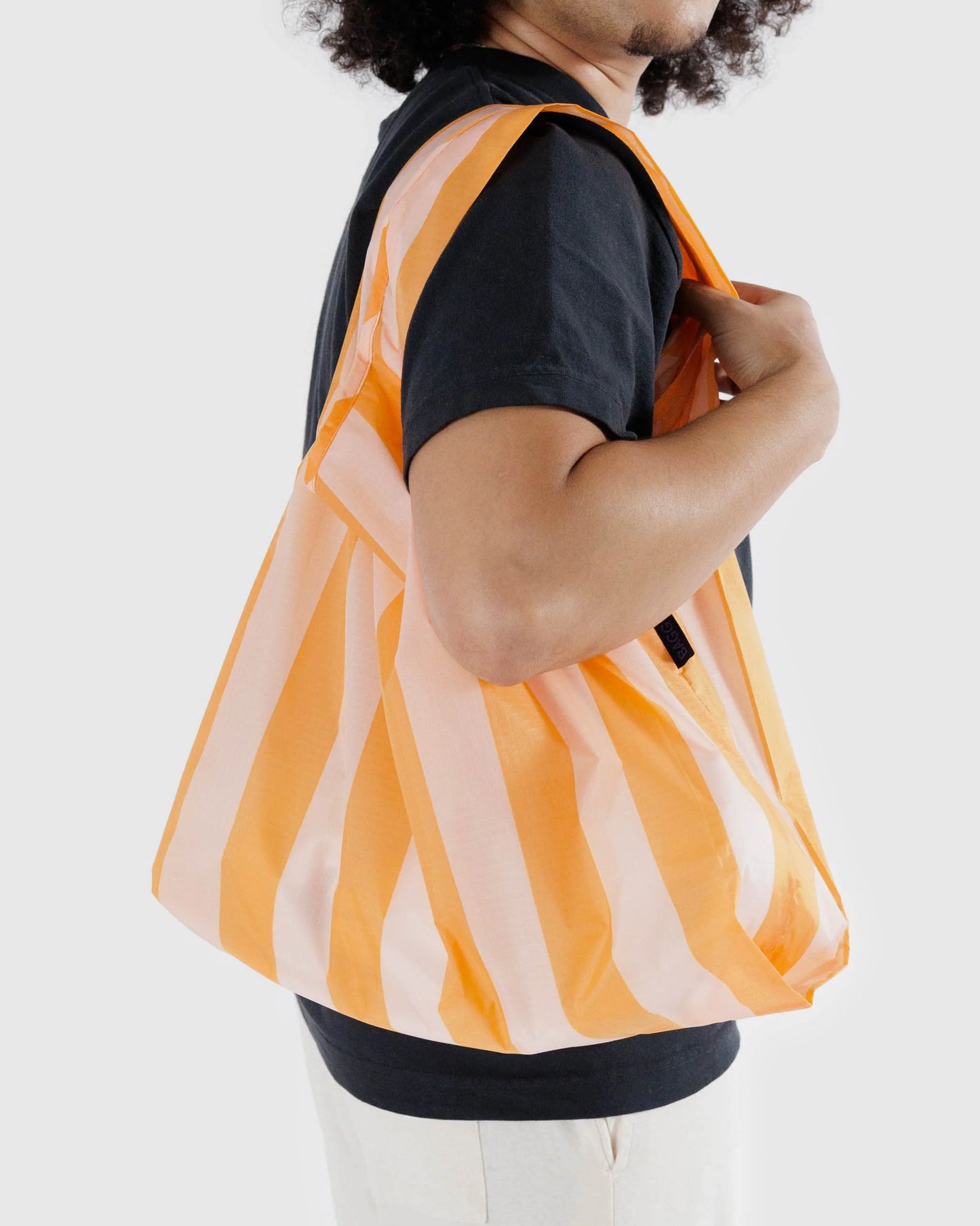 BAGGU Standard Reusable Bag - Tangerine Wide Stripe