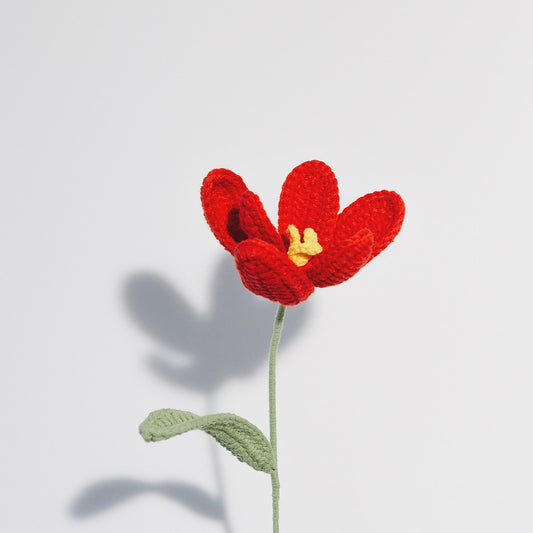 Handmade Crochet Flower - Tulip Red