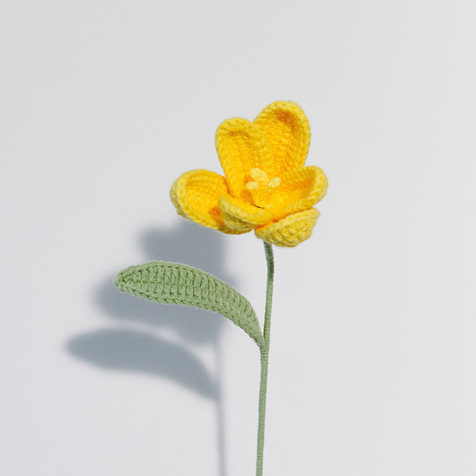 handmade crochet yellow tulip