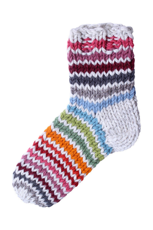 Colourful knitted striped socks