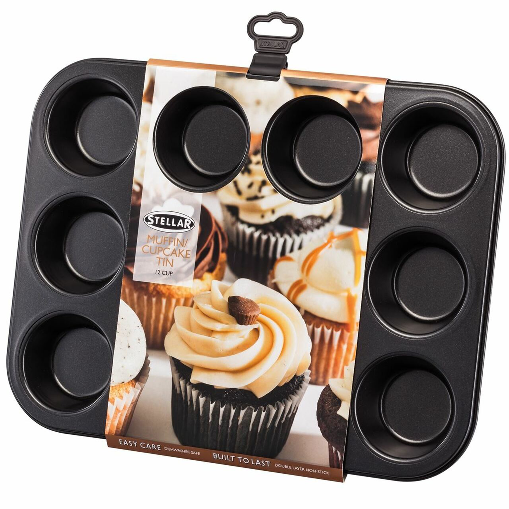 the cup cake/muffin tin in it's packaging 