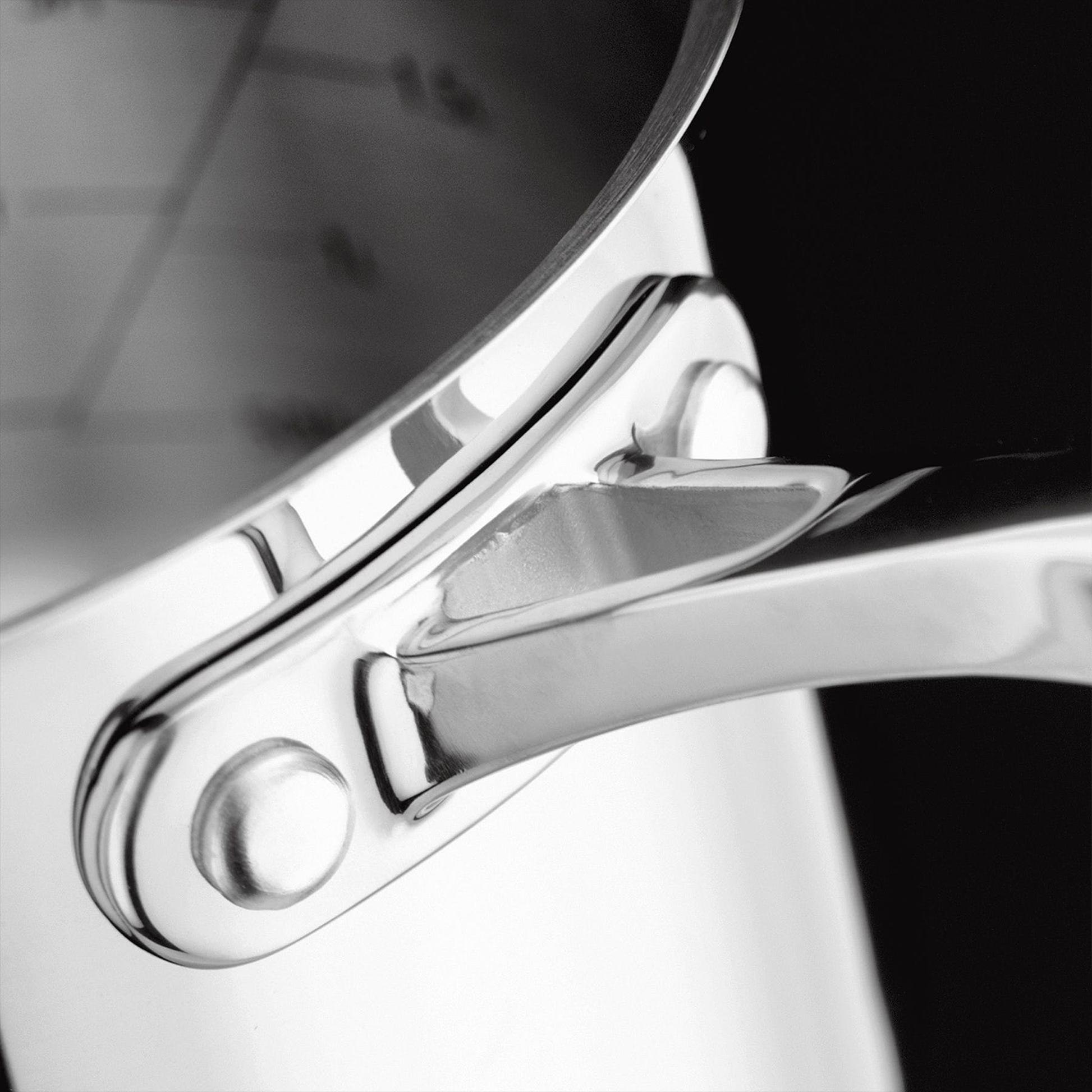 a close up of the stainless steel handle