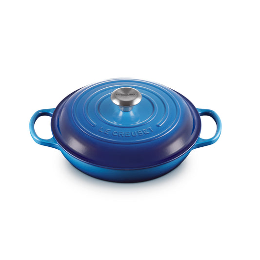 Le Creuset Signature Cast Iron Shallow Casserole 30cm Azure Blue