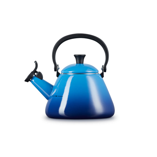 le creuset 1.6l kone kettle in azure blue
