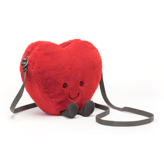 red heart soft bag with a strap 