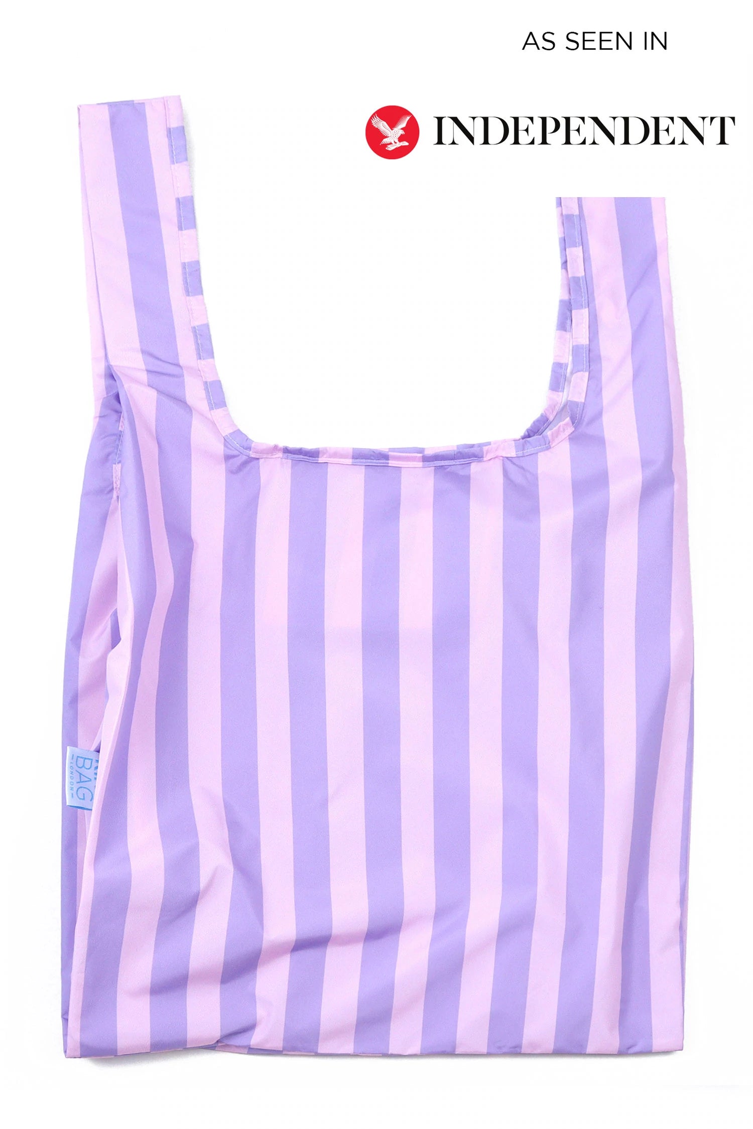 purple stripey shopper