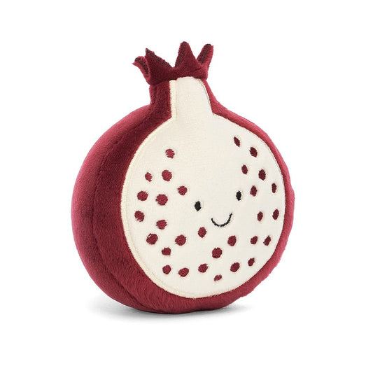 small fruit pomegranate soft toy with smiley face 