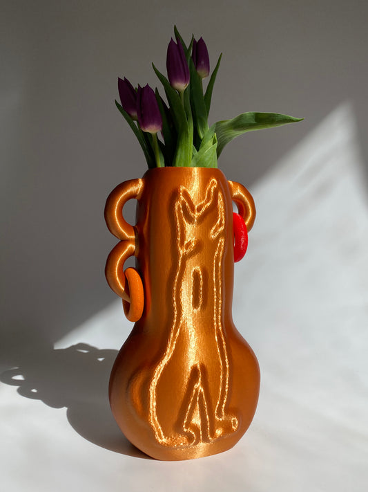 3d printed orange vase