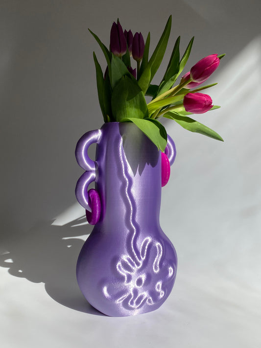 3d printed purple vase