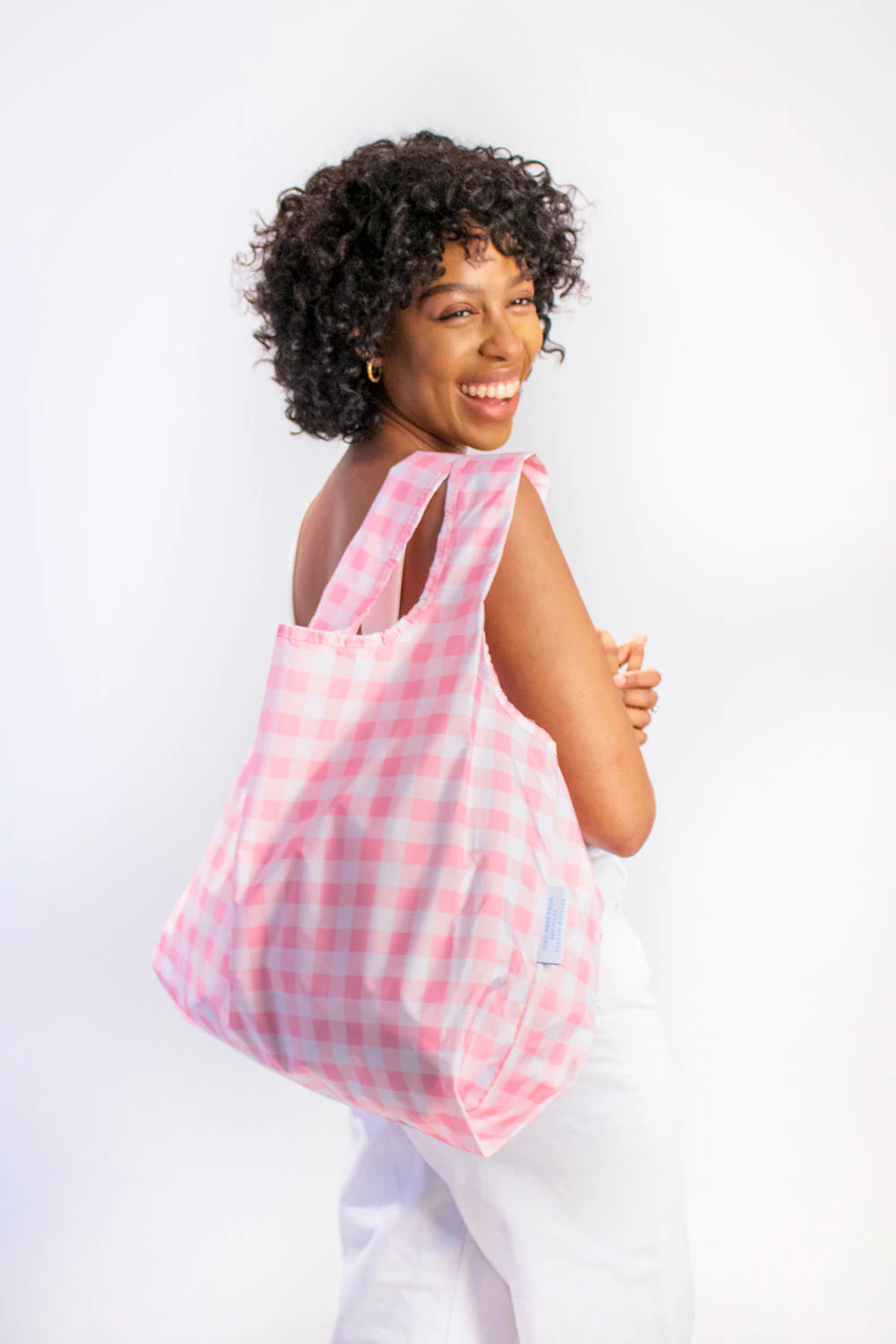 Pink Gingham reusable bag 