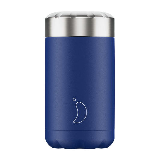 chillys stainless steel food pot in matte blue 