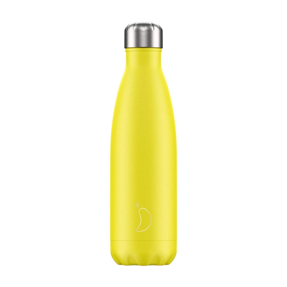 Matte neon yellow travel drinking bottle 