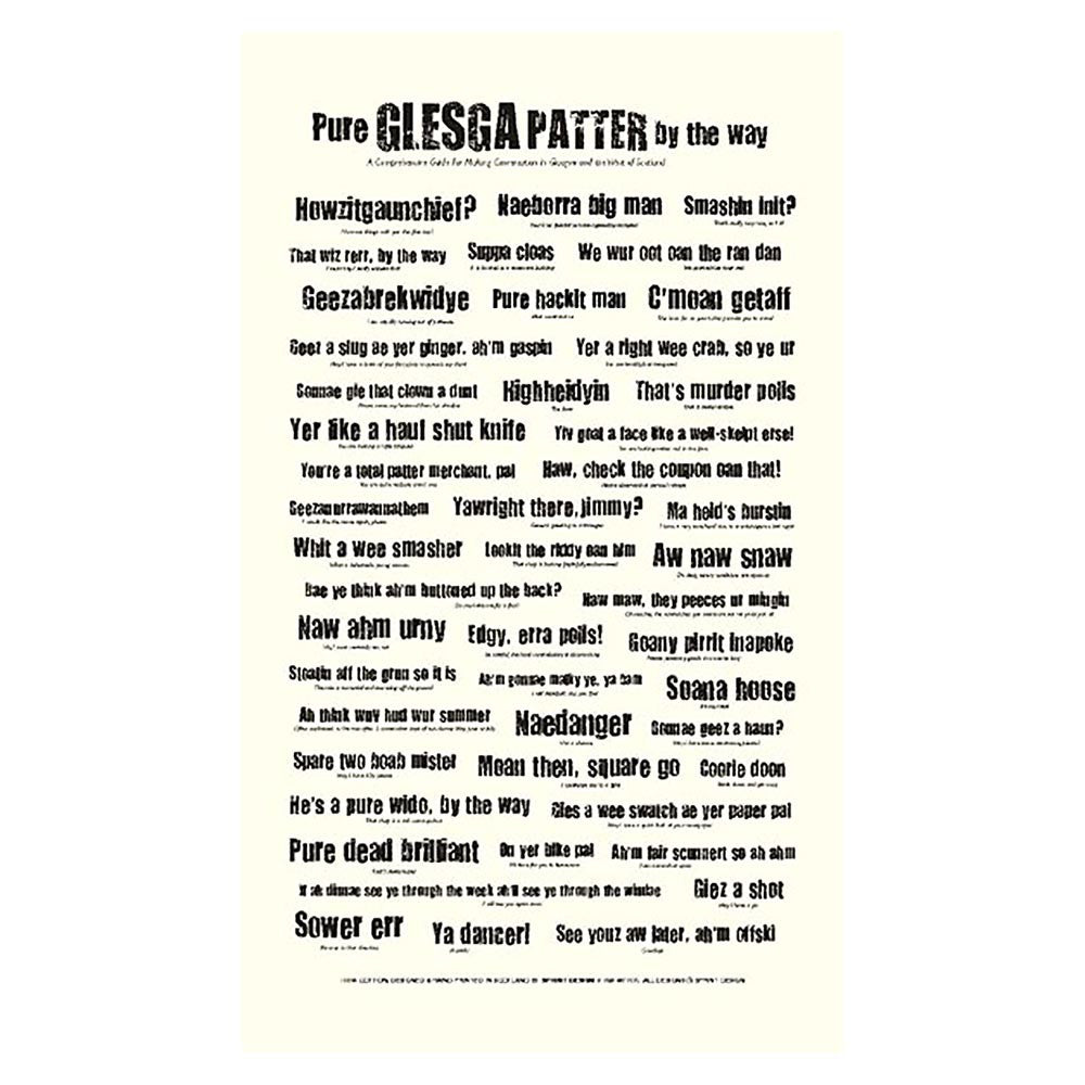 Glesga Patter Tea Towel - Papyrus