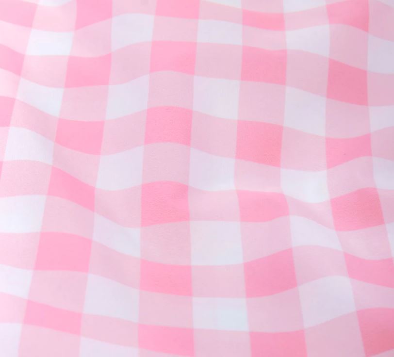 Pink Gingham recycled fabric