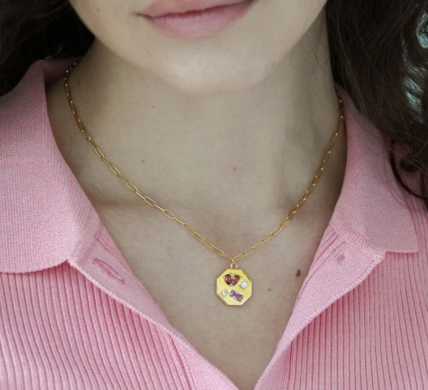 Heartbreaker Gemstone Necklace in gold