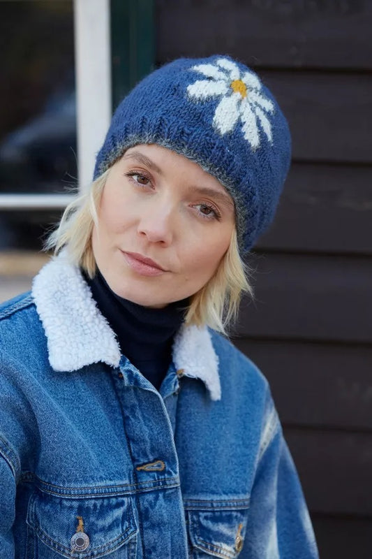 Pachamama Blue Daisy Beanie