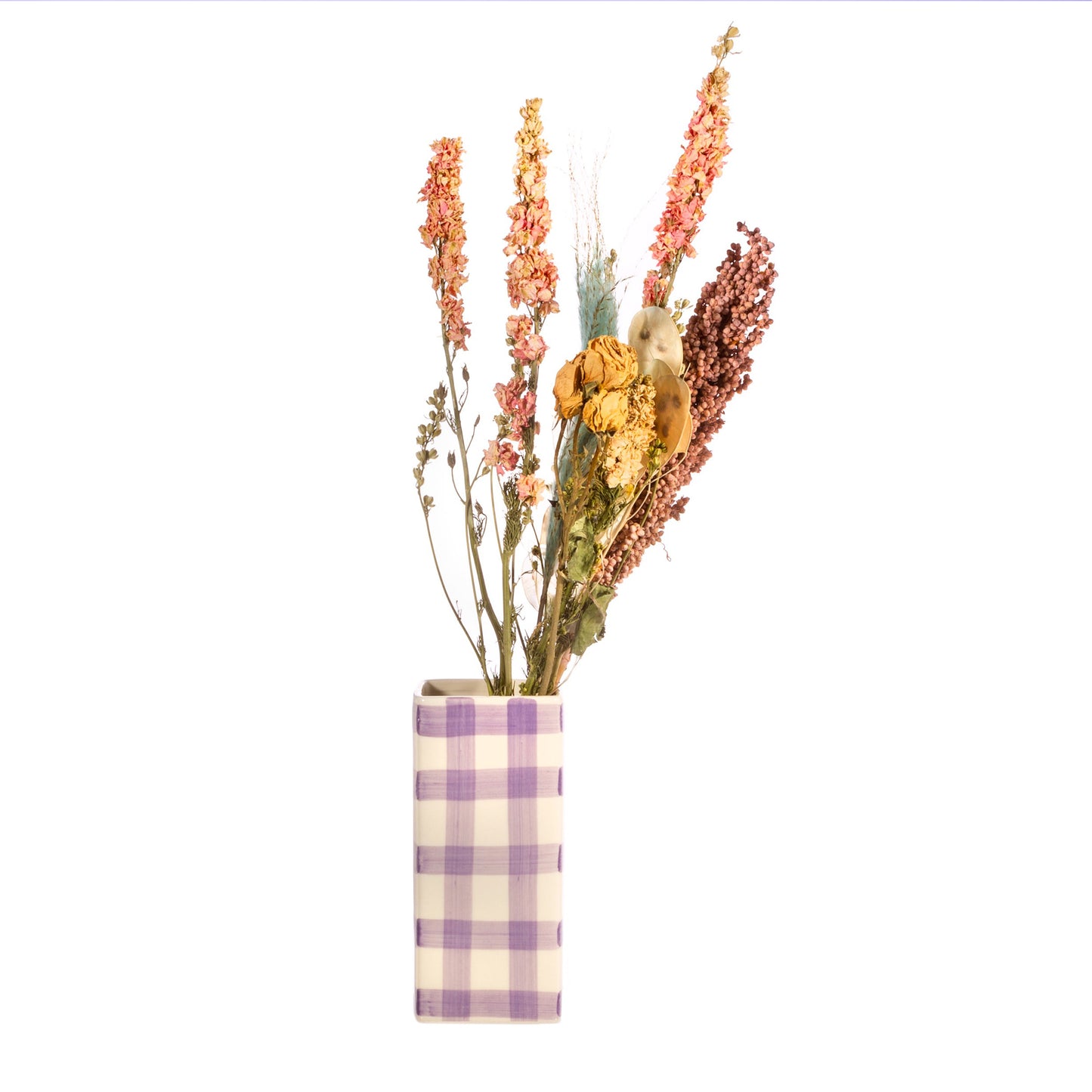 Gingham Pastel Lilac Vase