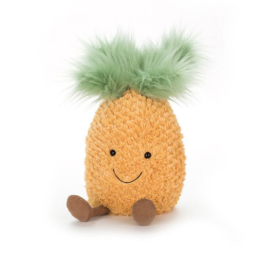 yellow textured pineapple soft toy from jellycat 