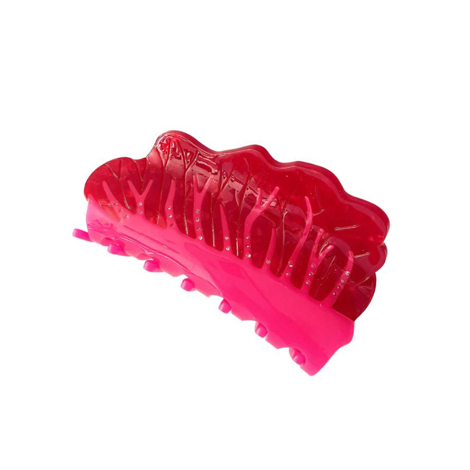 Red chard claw hair clip on white background 