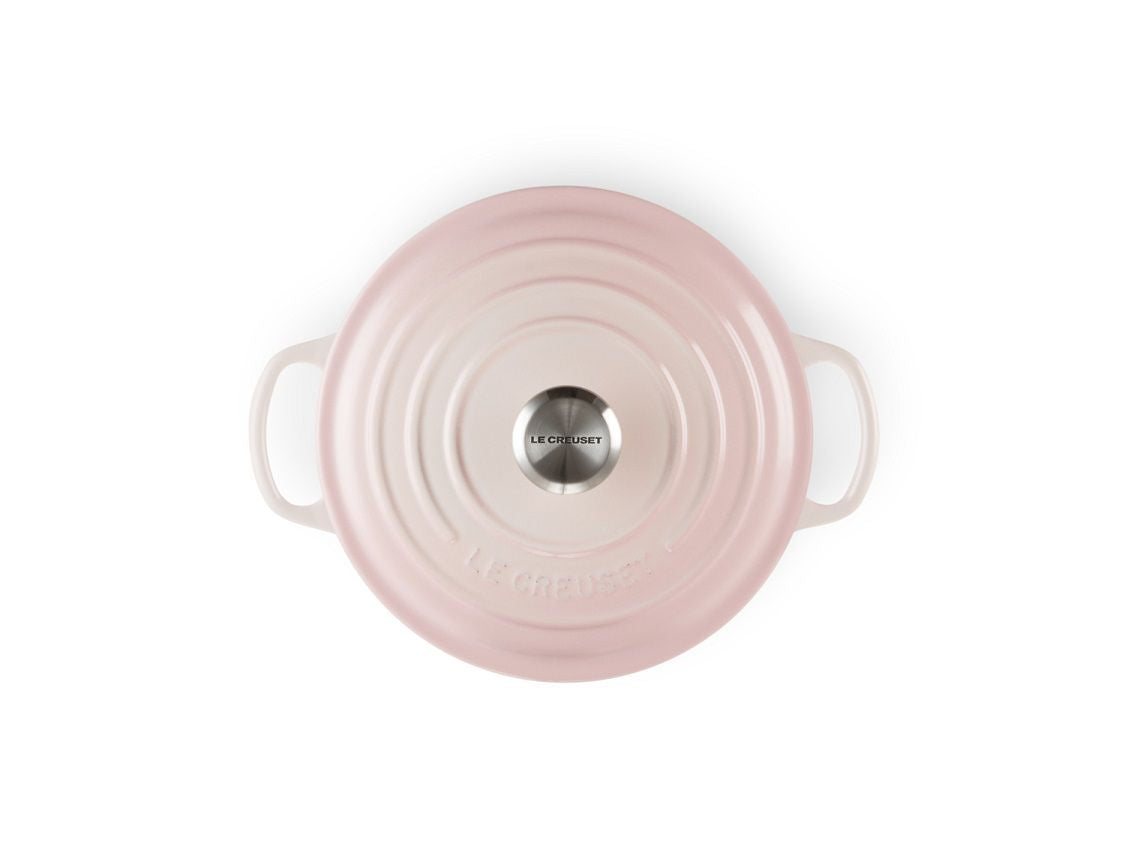Le Creuset Cast Iron Signature Round Casserole in Shell Pink 20cm/24cm