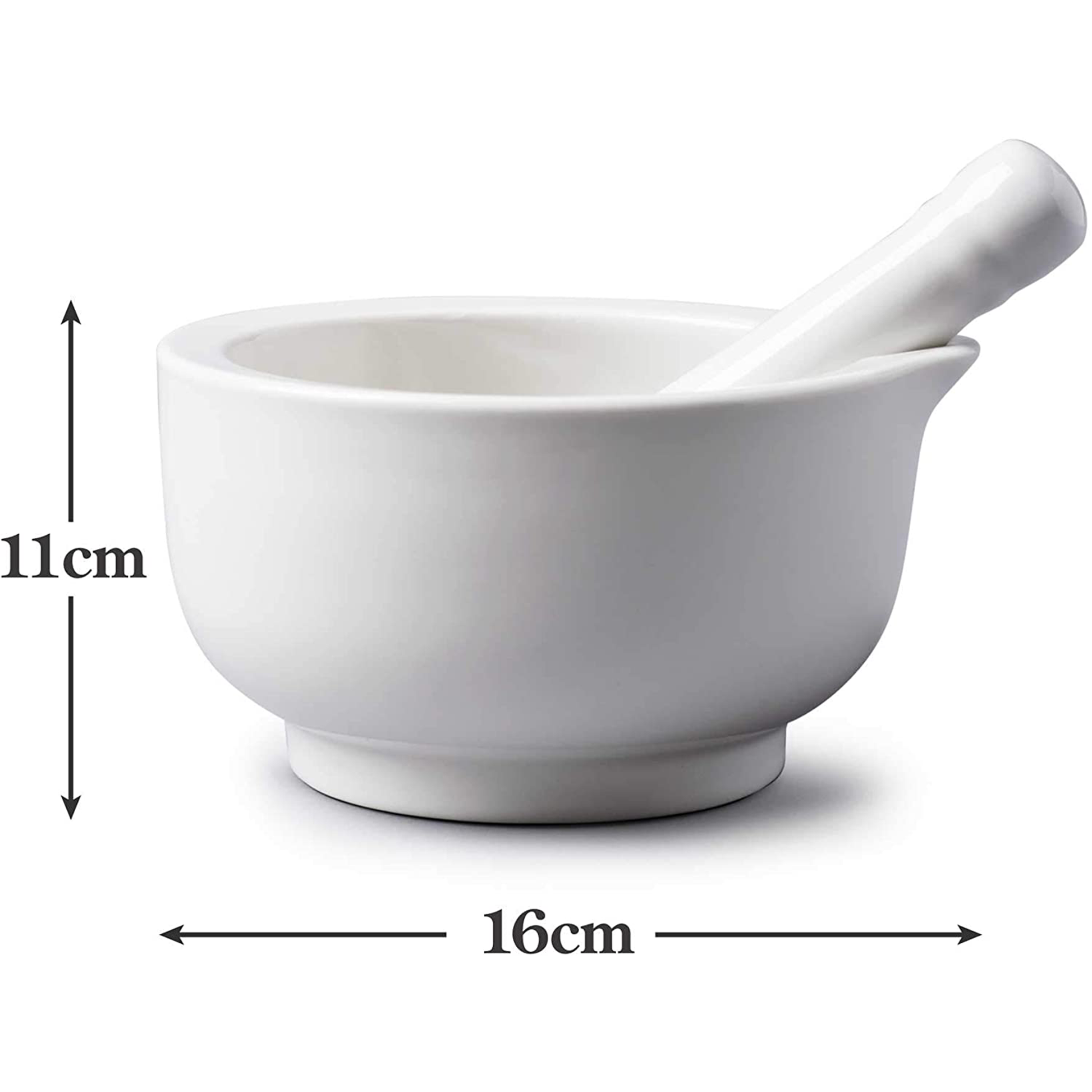 an image depicting the dimensions of the mortar and pestle