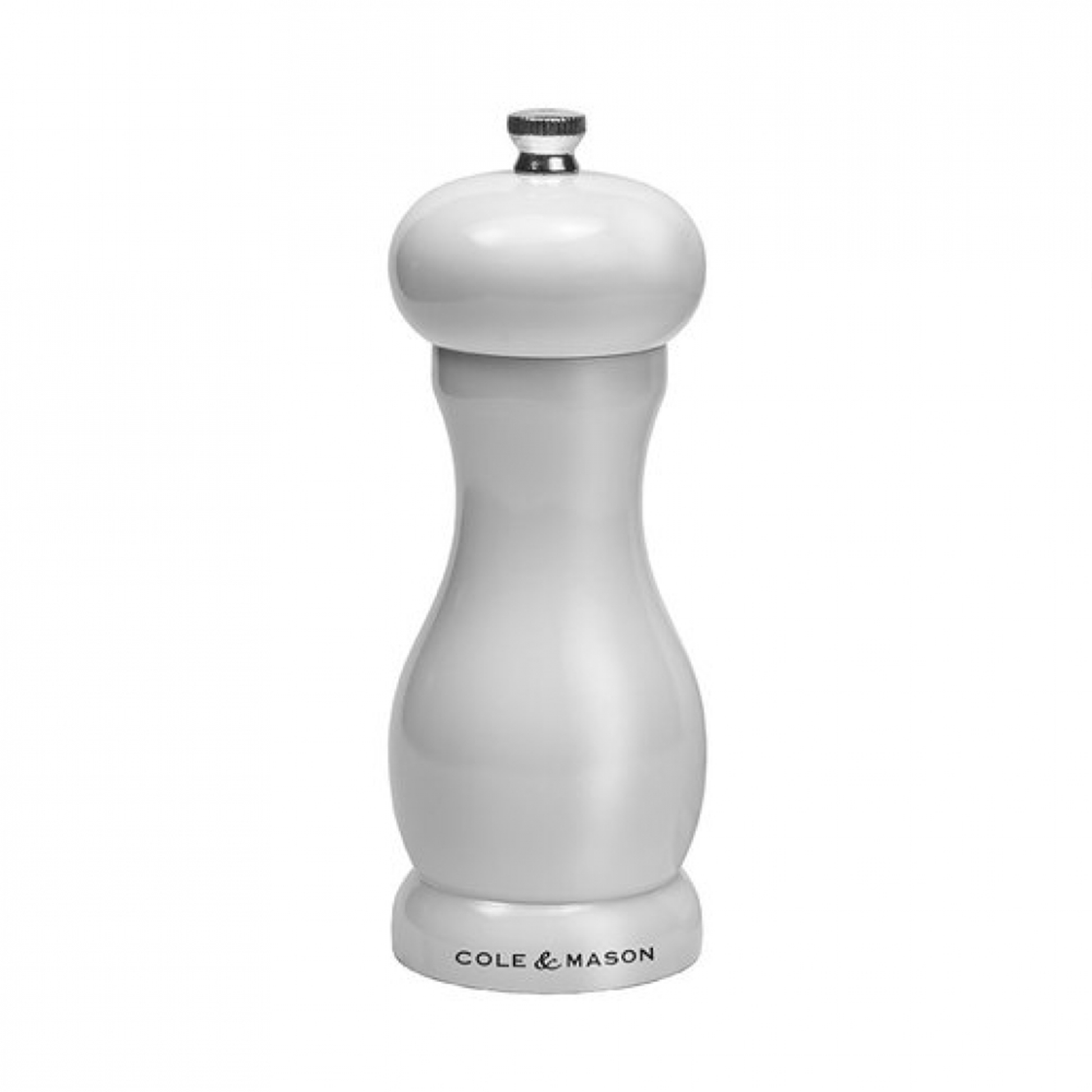 a classixc pepper mill in white laquered wood