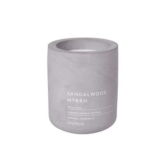 grey concrete candle on a white background