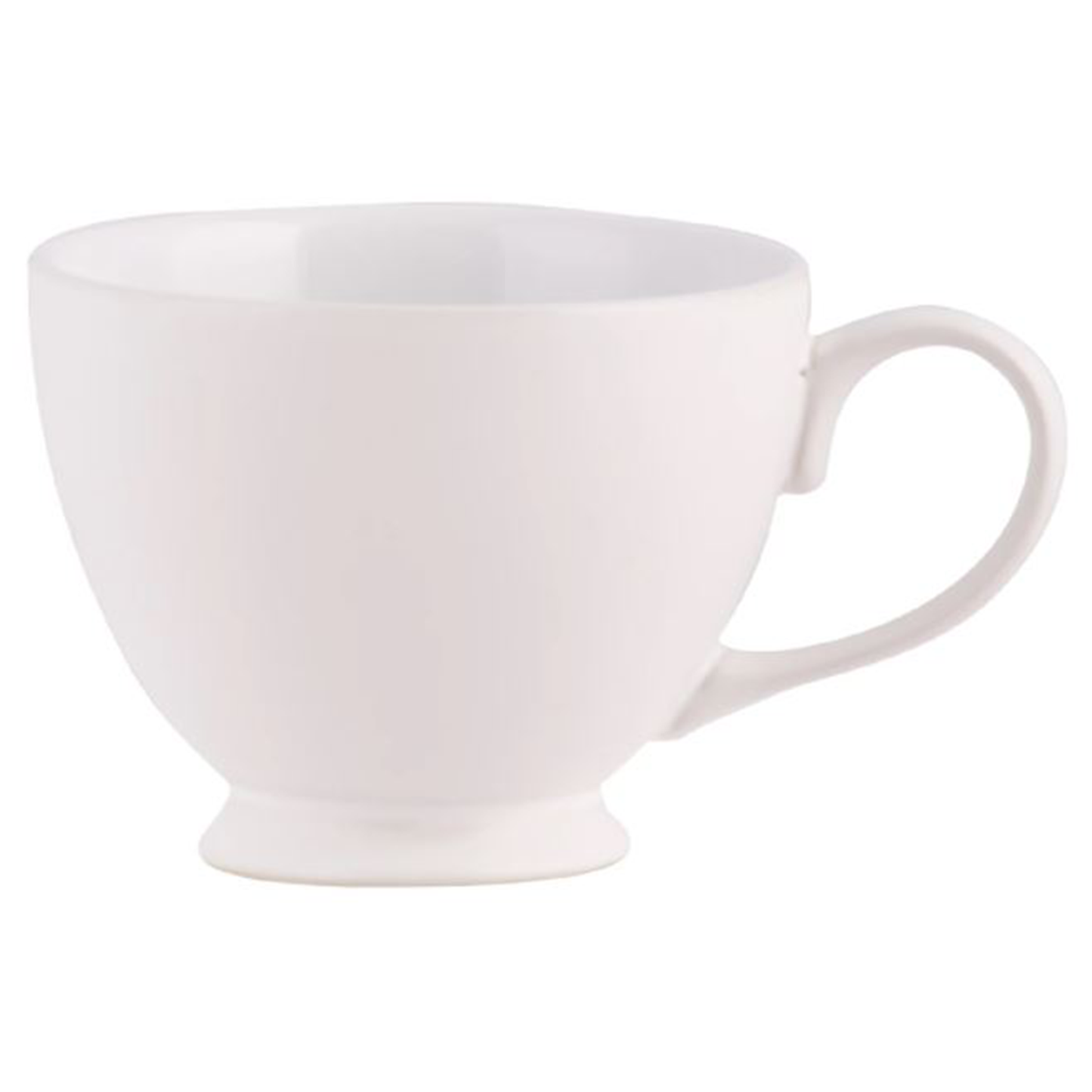 a large white stoneware tea cup